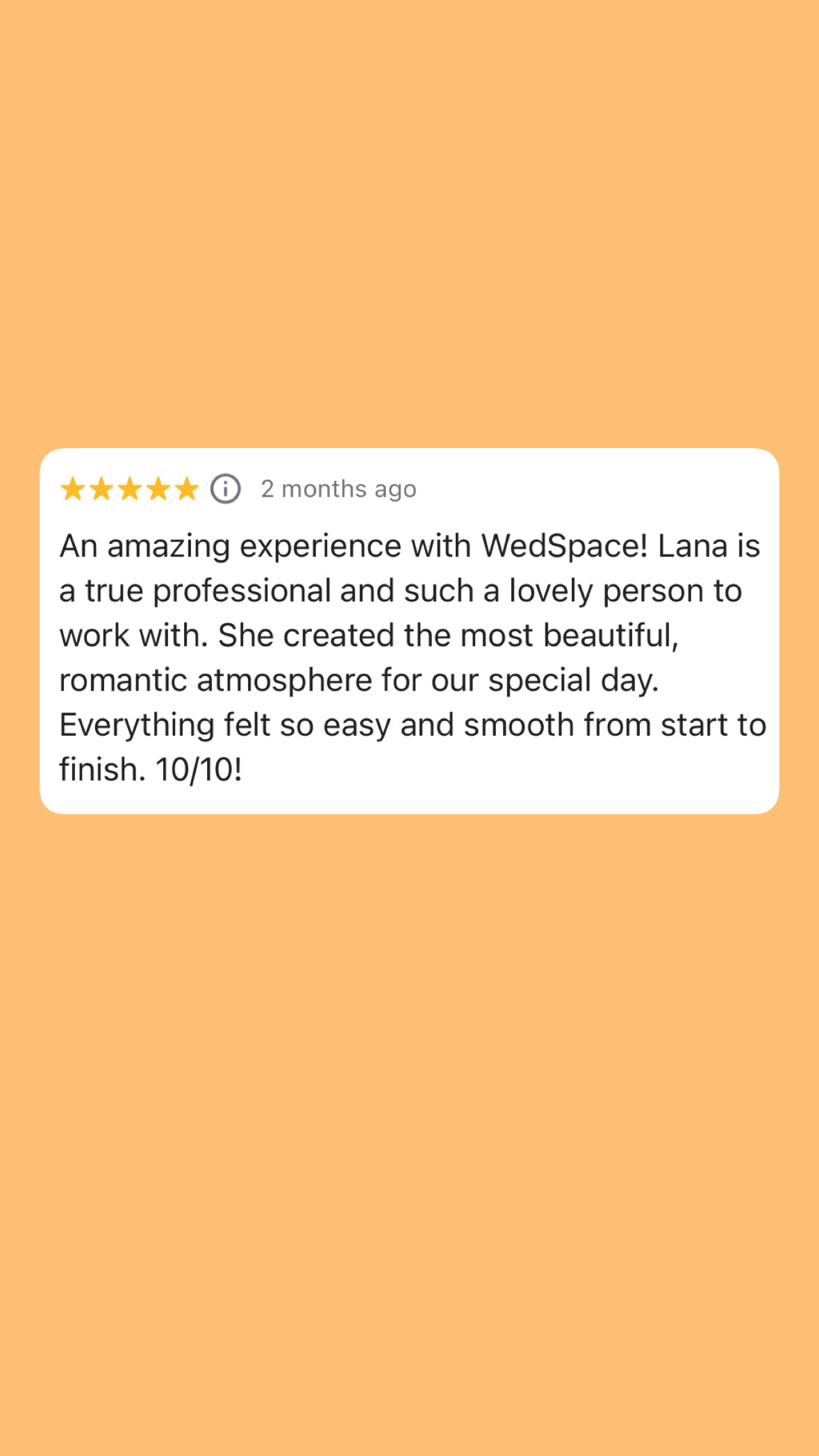 Review about Wed Space Crete and working with Lana