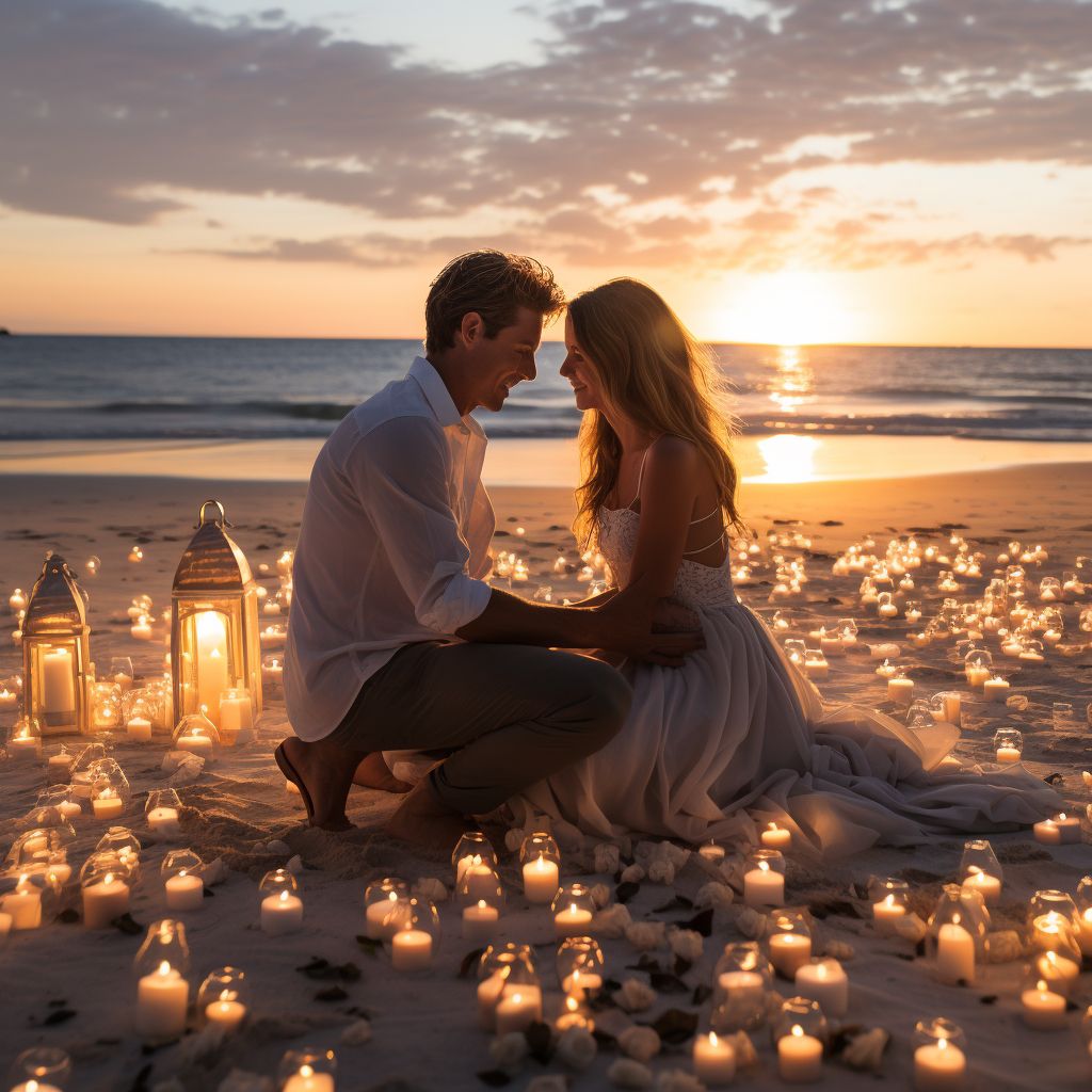 Romantic proposal in Crete captured at golden hour, perfect for couples seeking soulful connection