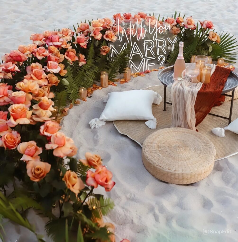 Romantic Proposal Setup in Crete — Flowers & Picnic