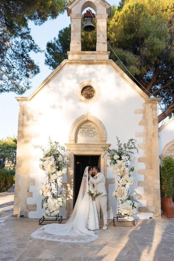 Private intimate venue ceremony setup overlooking the sea in Crete | elopement by WedSpace 